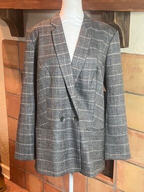 Express Plaid Metallic Threaded Blazer, size XL